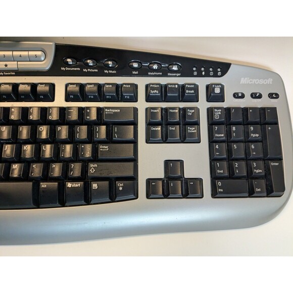 Microsoft Keyboard Model 1031 USB Wired Digital Media 1.0A KC-0405 Black Silver - Picture 2 of 6